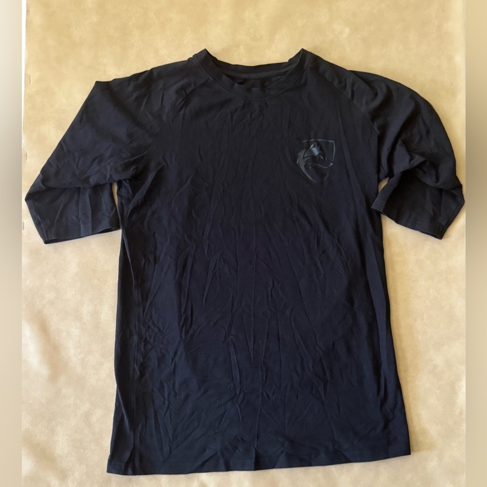 Alphalete Performance Fit Quarter Sleeve Crew Workout Shirt Men's Medium Black